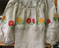 Блуза жіноча,  артикул В 744, малюнок 1021м, тканина: батист 100%;  льон 100%; сорочкова 80% бавовна, 20%  поліестер
