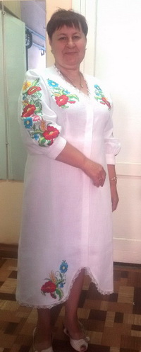 Плаття жіноче, малюнок  01096 м, тканина: льон 100%